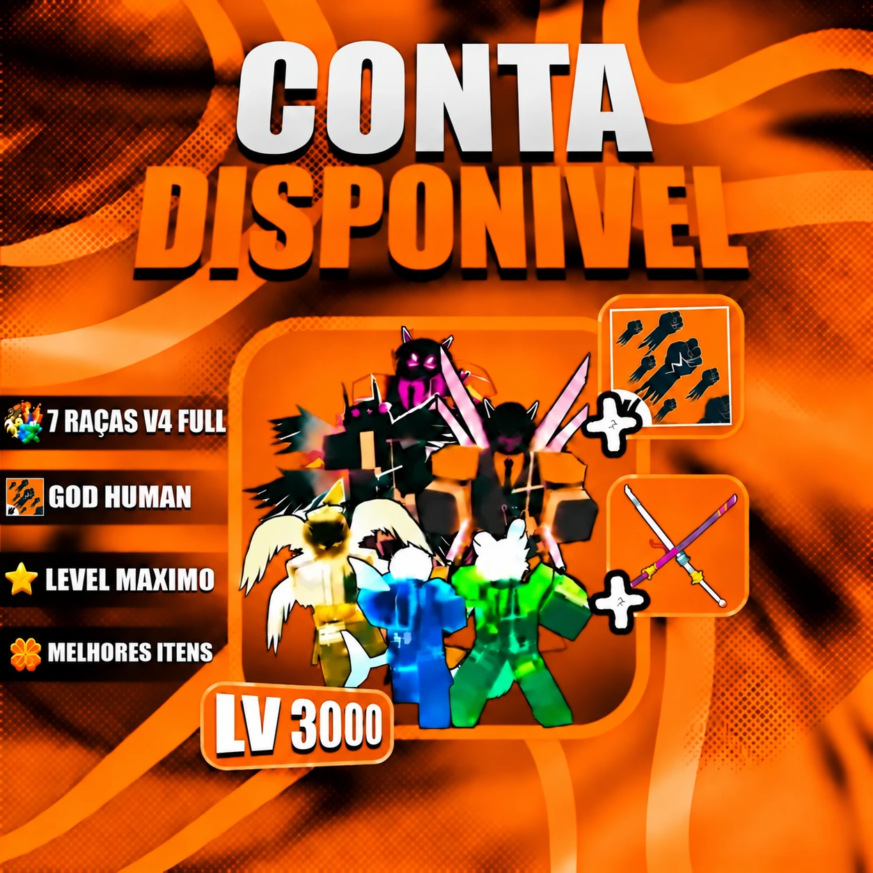 『 🧬 』 7 RAÇAS V4 FULL + GODHUMAN + LEVEL MÁX