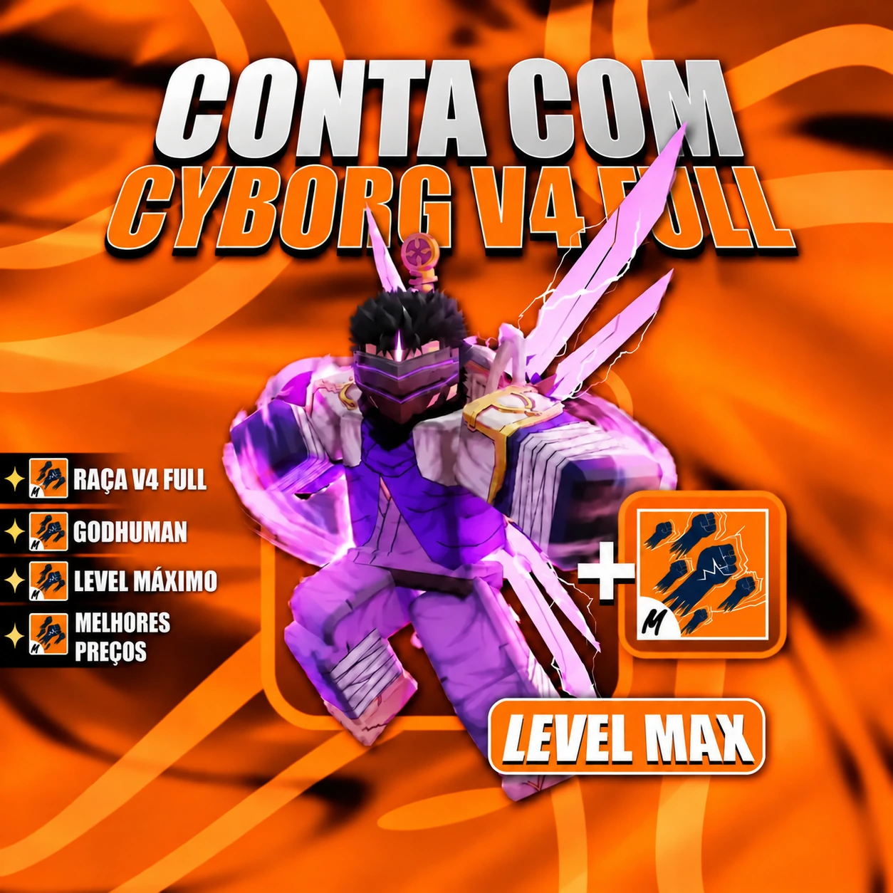 『 🧬 』 CYBORG V4 FULL + GODHUMAN + LEVEL MÁX