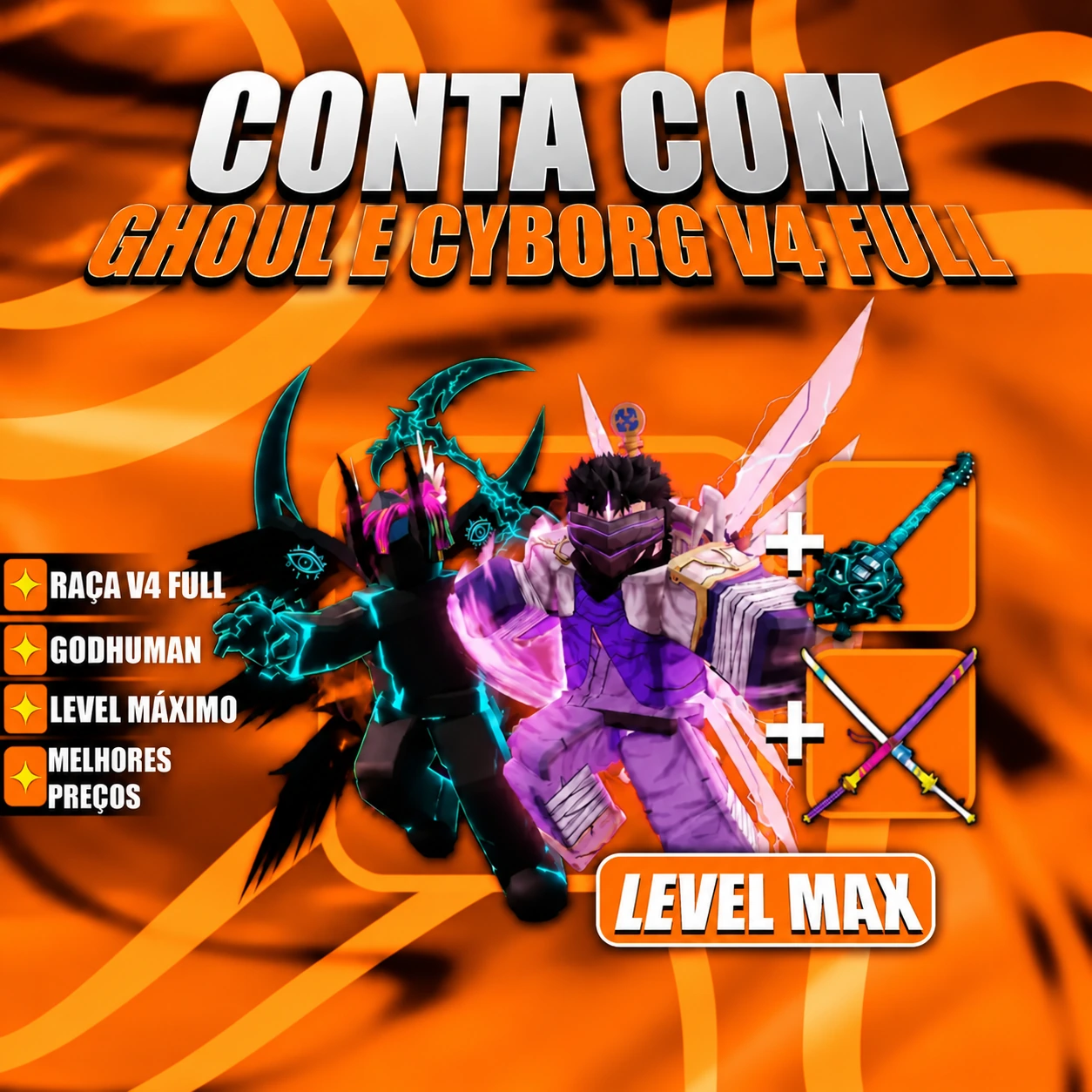 『 🧬 』 GHOUL E CYBORG V4 FULL + GODHUMAN + LEVEL MÁX