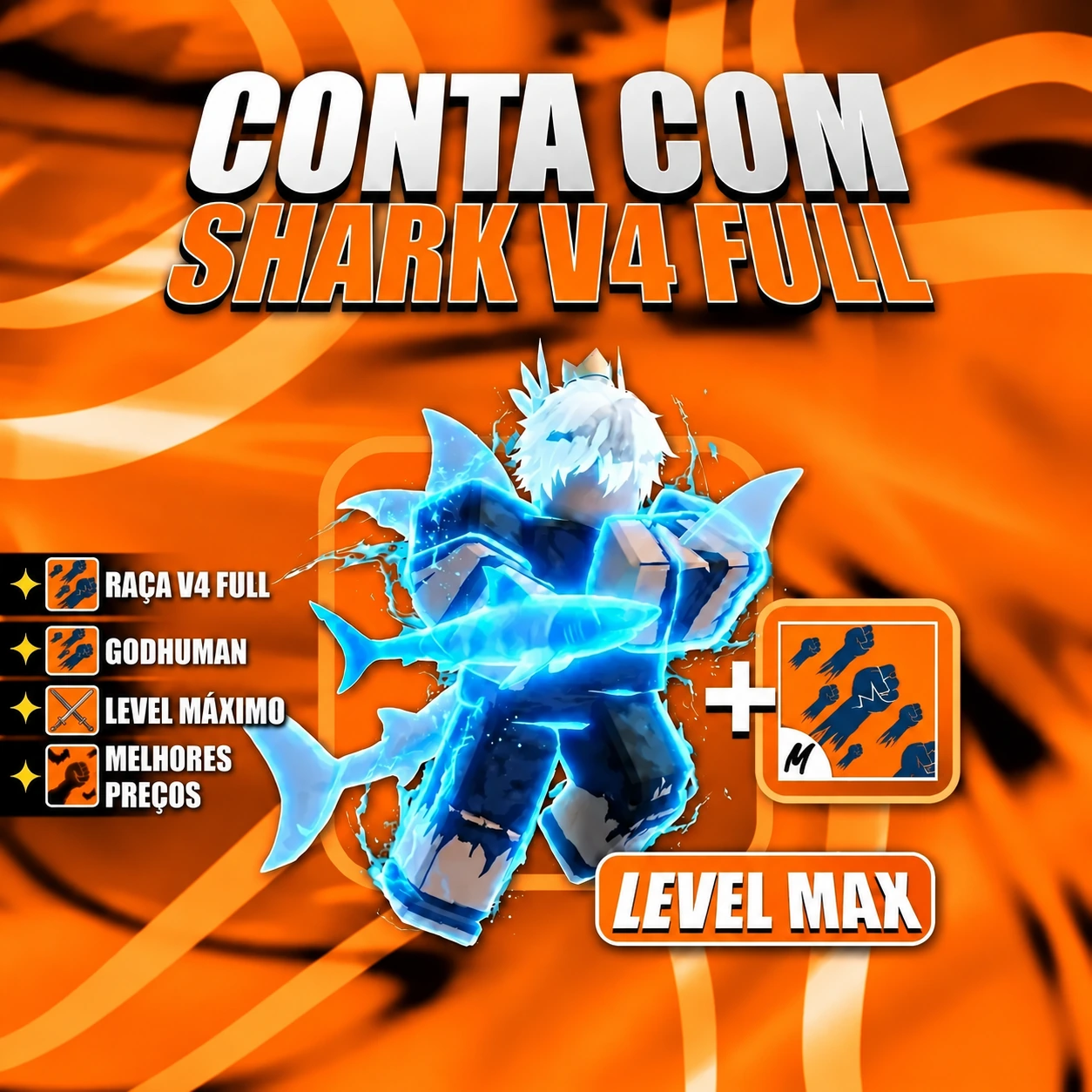 『 🧬 』 SHARK V4 FULL + GODHUMAN + LEVEL MÁX