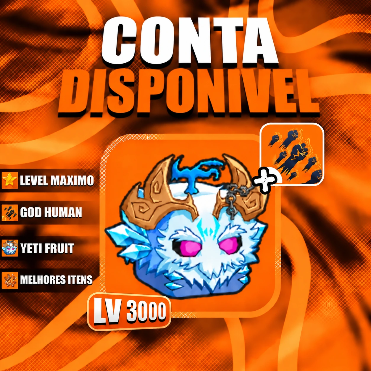 『 ❄️ 』 YETI FRUIT + GODHUMAN + LEVEL MÁX
